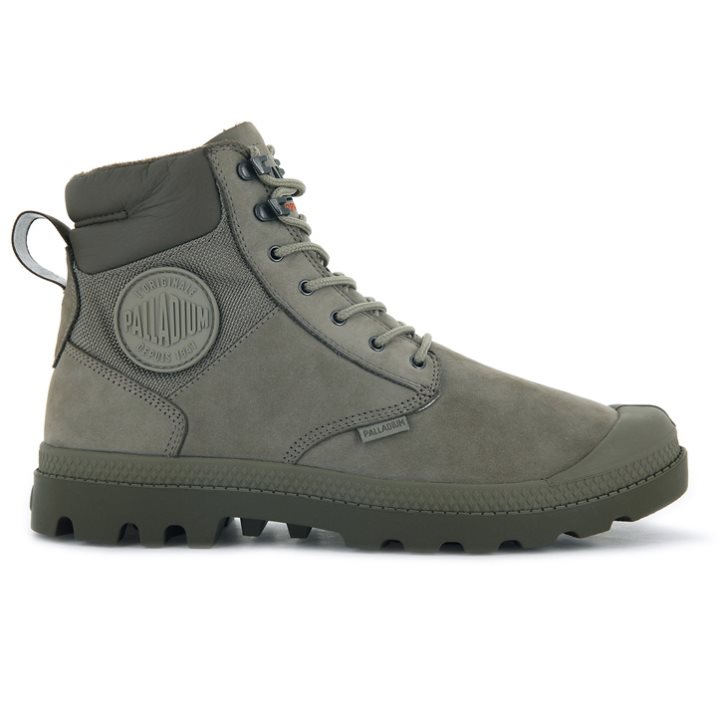 Palladium Pampa Shield WP+ LUX Men\'s Boots Olive | UK I510-NTV